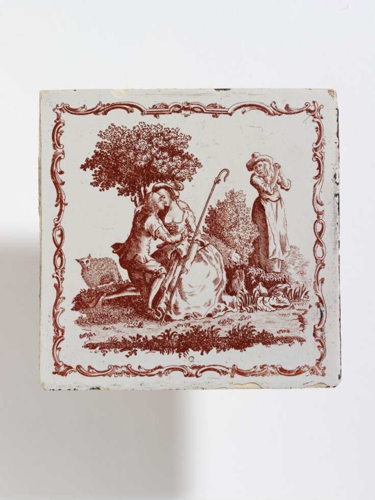 A Gallant and shepherdess, and an old woman wringing her hands top image