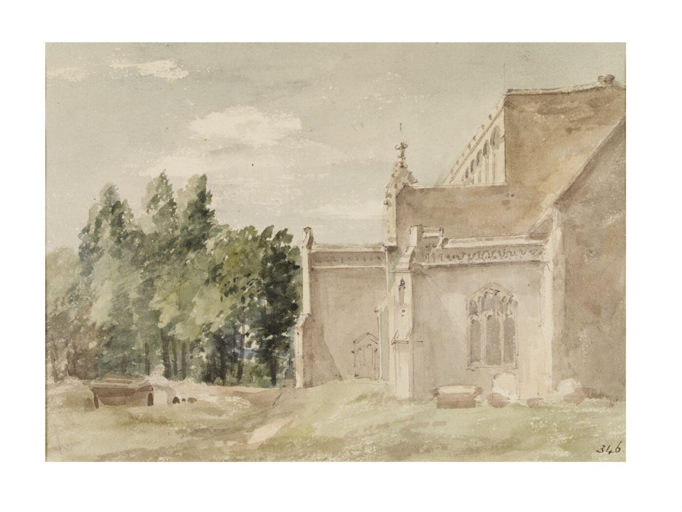 Constable, John (RA), East Bergholt Church: view from the east