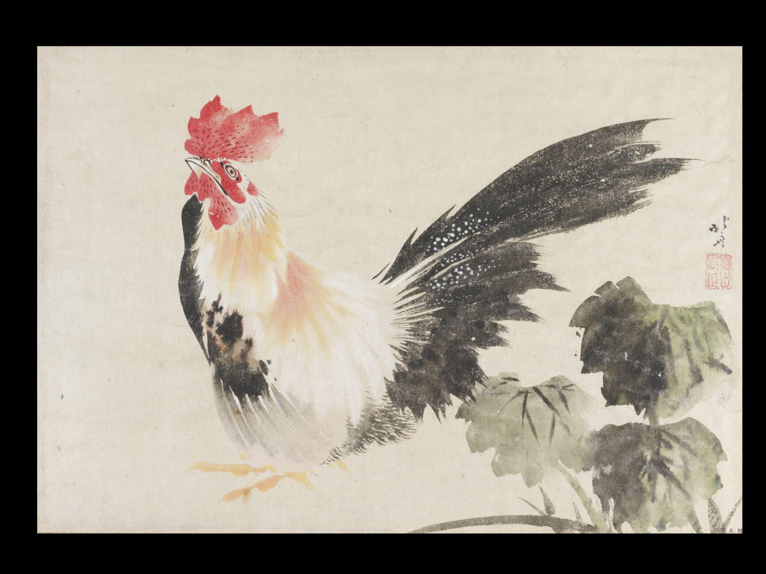 Rooster by Katsushika Hokusai
