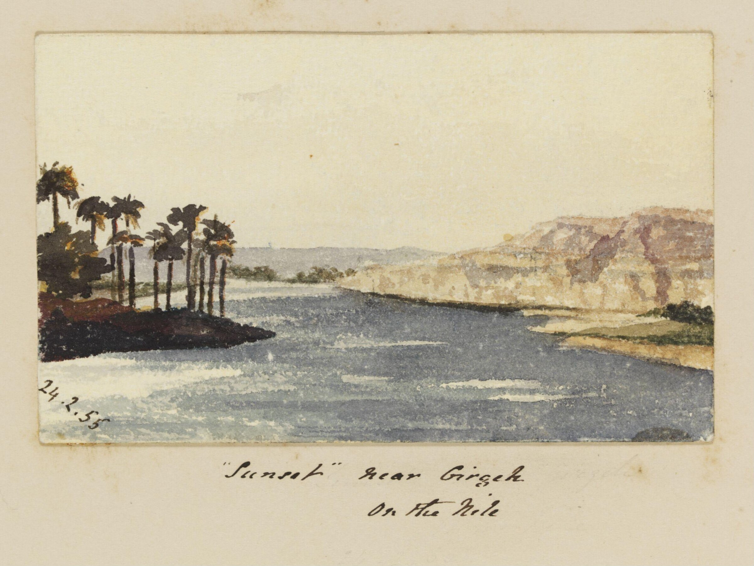 "Sunset" near Girgeh  On the Nile', George de Sausmarez, 1855