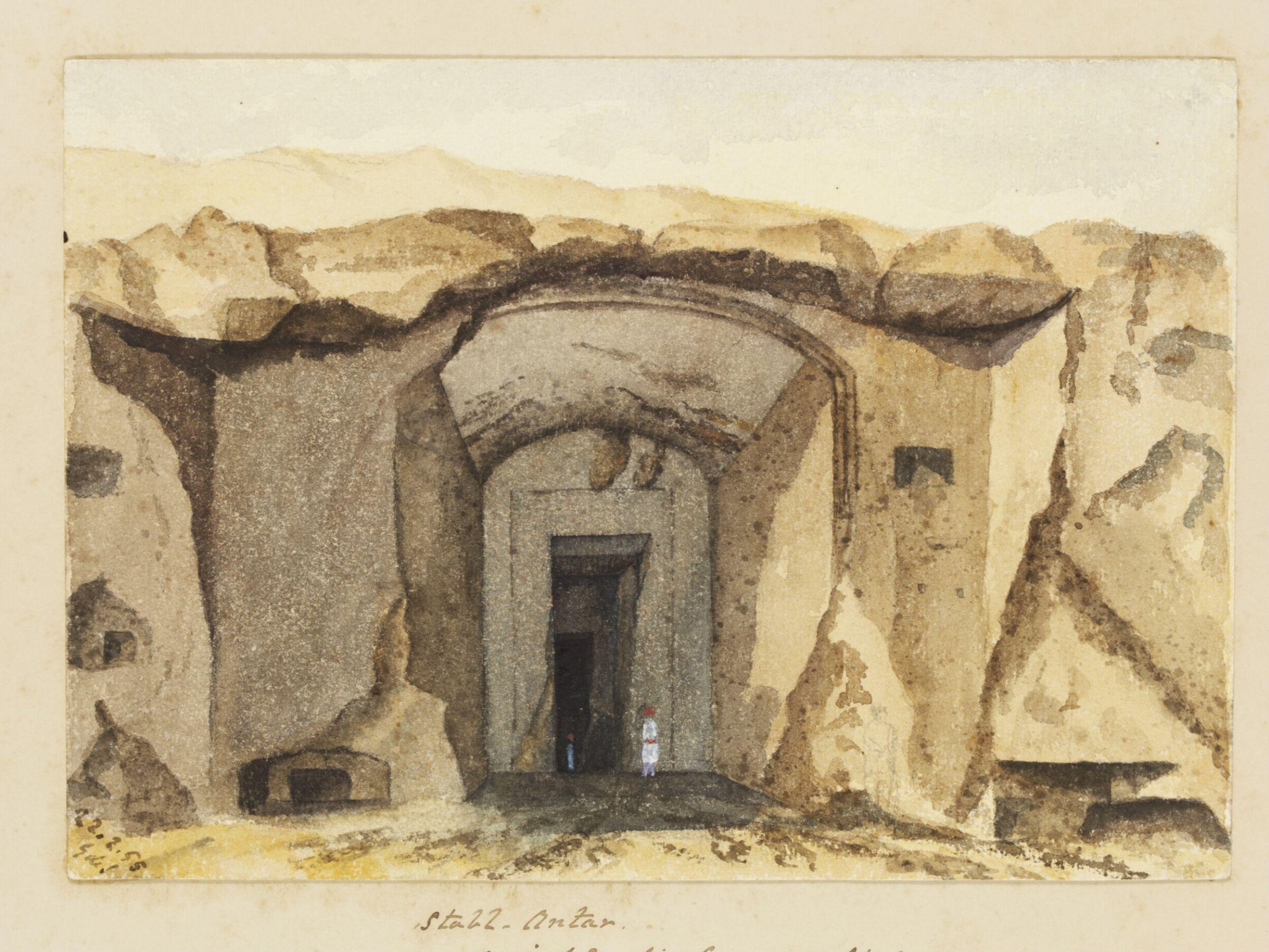 `Stabl-Antar.  Ancient Egyptian Cave near Siout.  Upper Egypt', George de Sausmarez, 1855