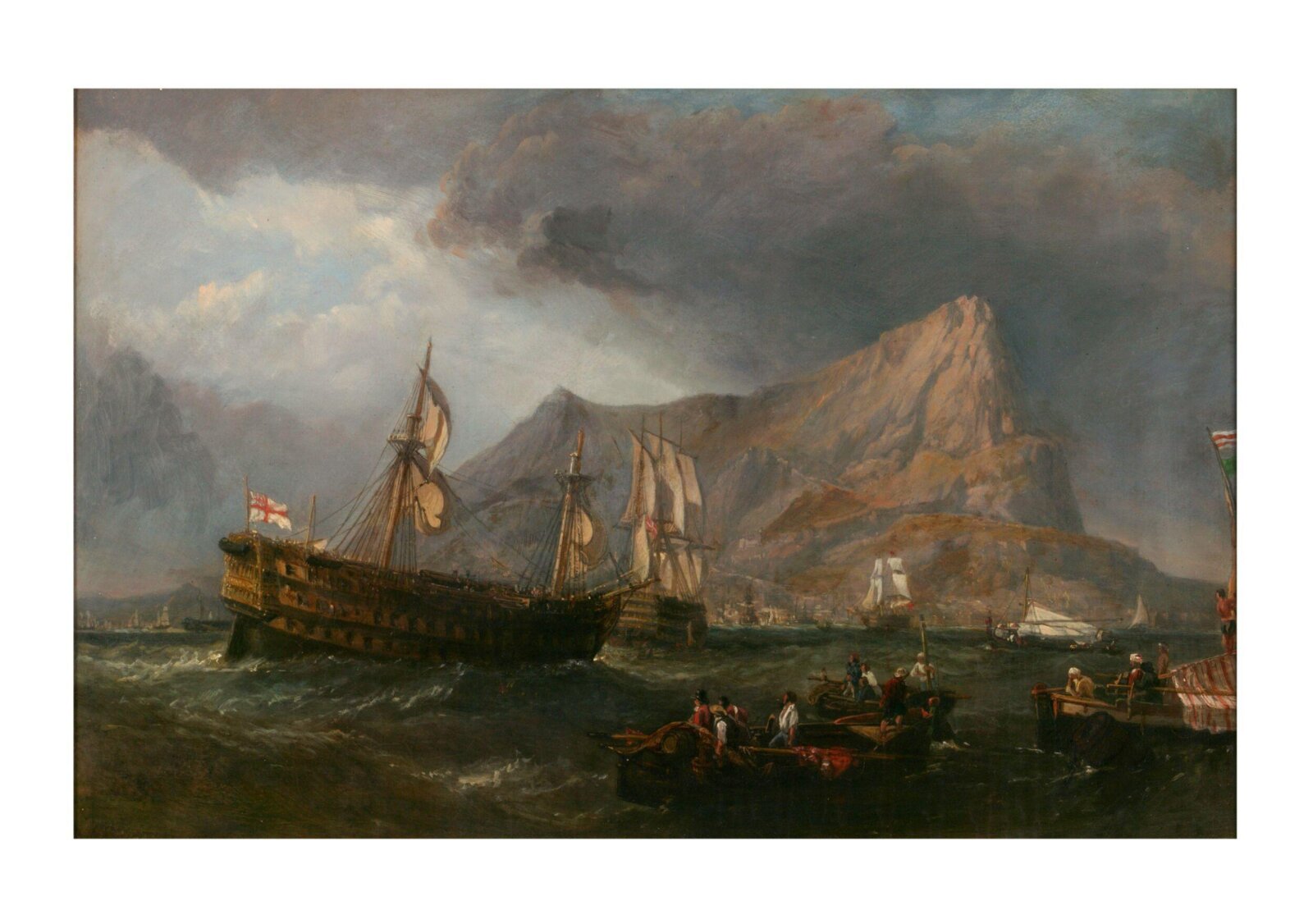 HMS 'Victory' Towed into Gibraltar, Clarkson Stanfield, ca.1852