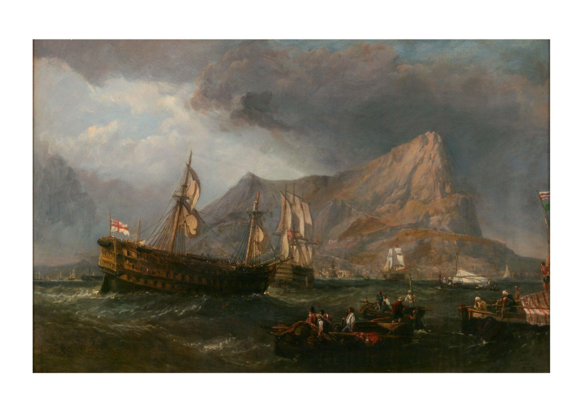 HMS 'Victory' Towed into Gibraltar, Clarkson Stanfield, ca.1852