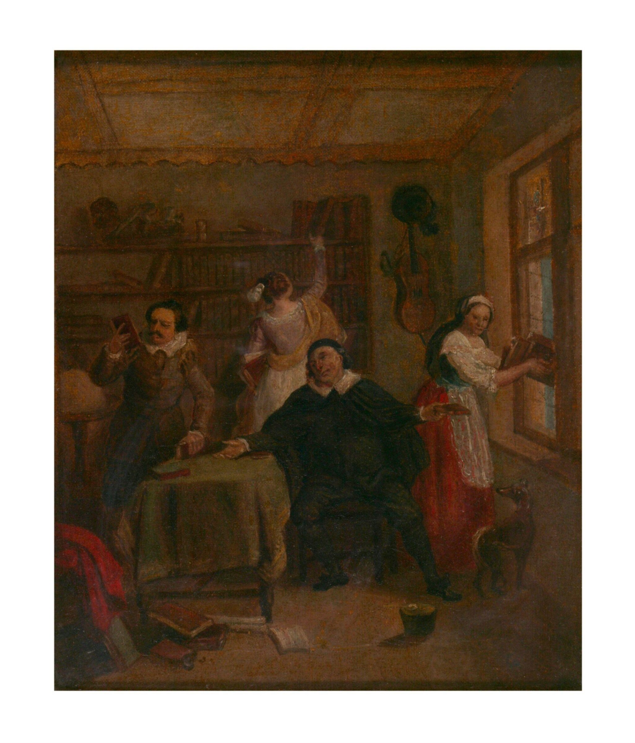 The Barber and Others Purging Don Quixote's Library, John Massey Wright, ca. 1816