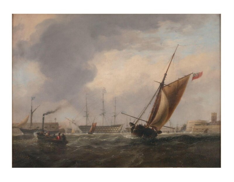 Portsmouth Harbour, with the 'Victory'