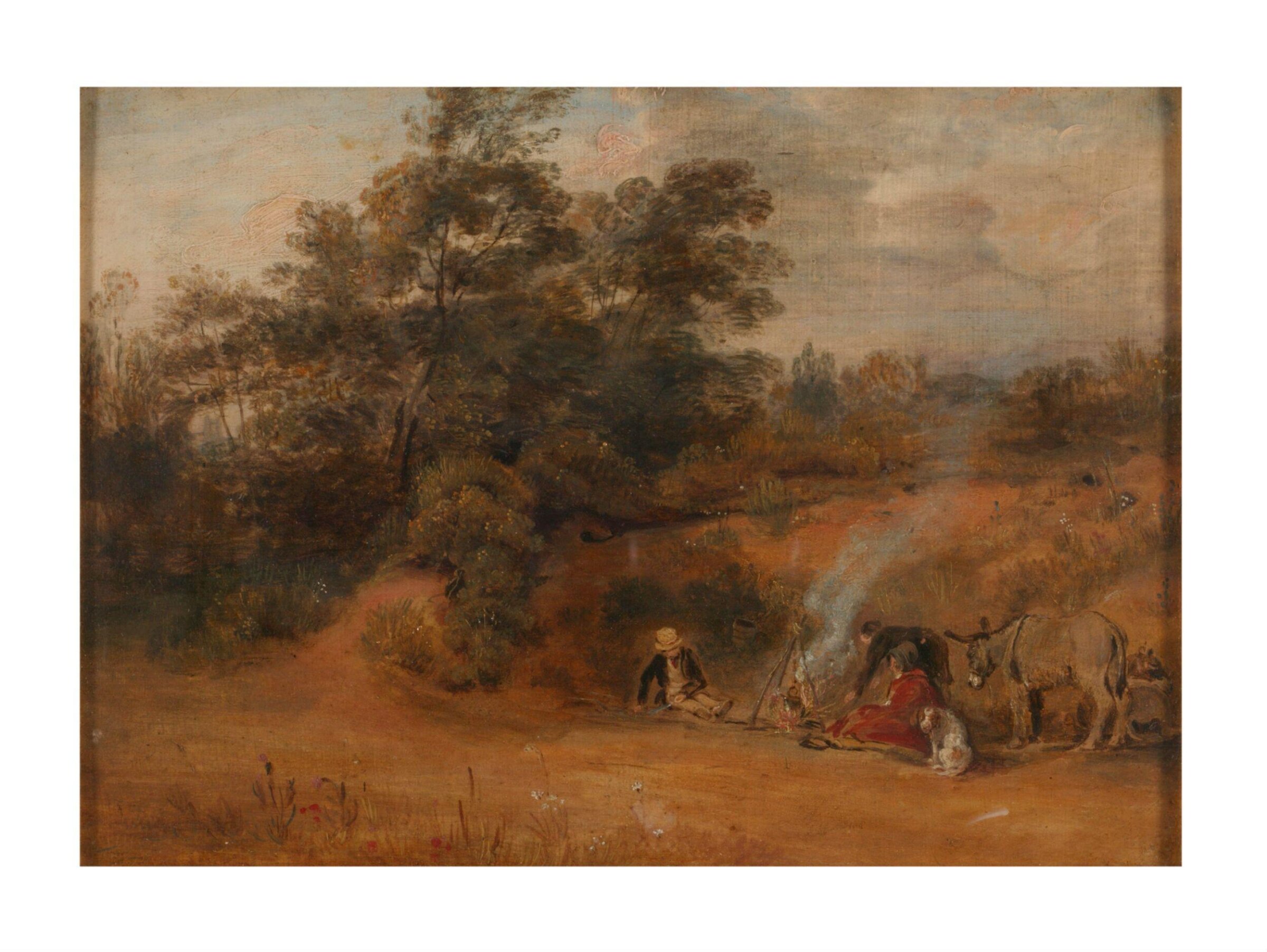 Landscape: Gipsies with Two Donkeys and a Dog, David Wilkie, early 19th century