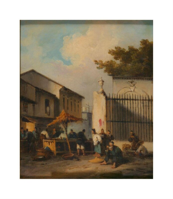 Chinese street scene with figures