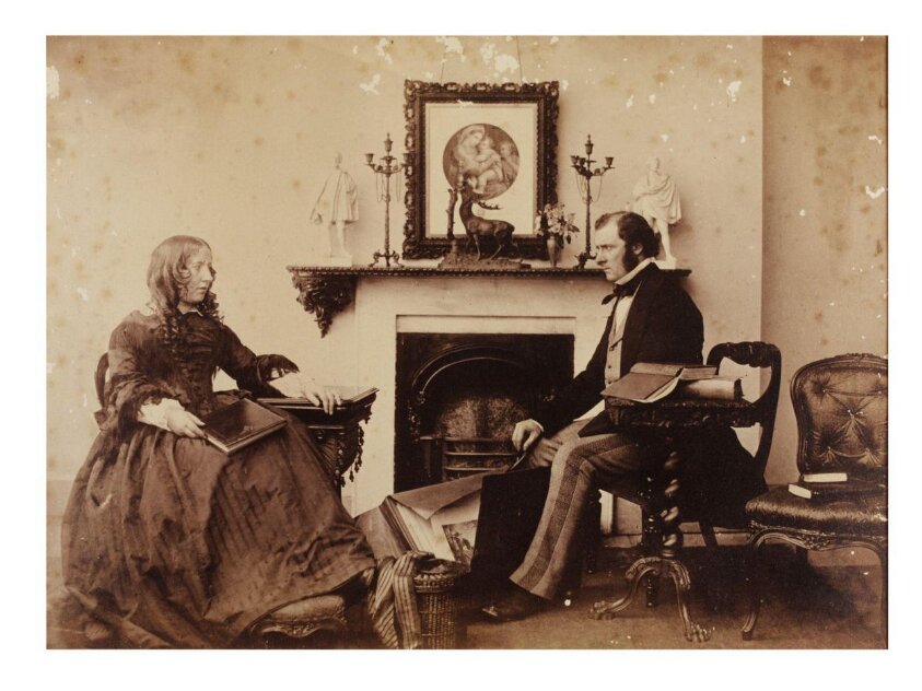 Portrait of the photographer's wife Agnes Turner with her brother Humphrey Chamberlain.