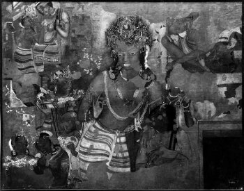 Copy of painting inside the caves of Ajanta (Cave 1)