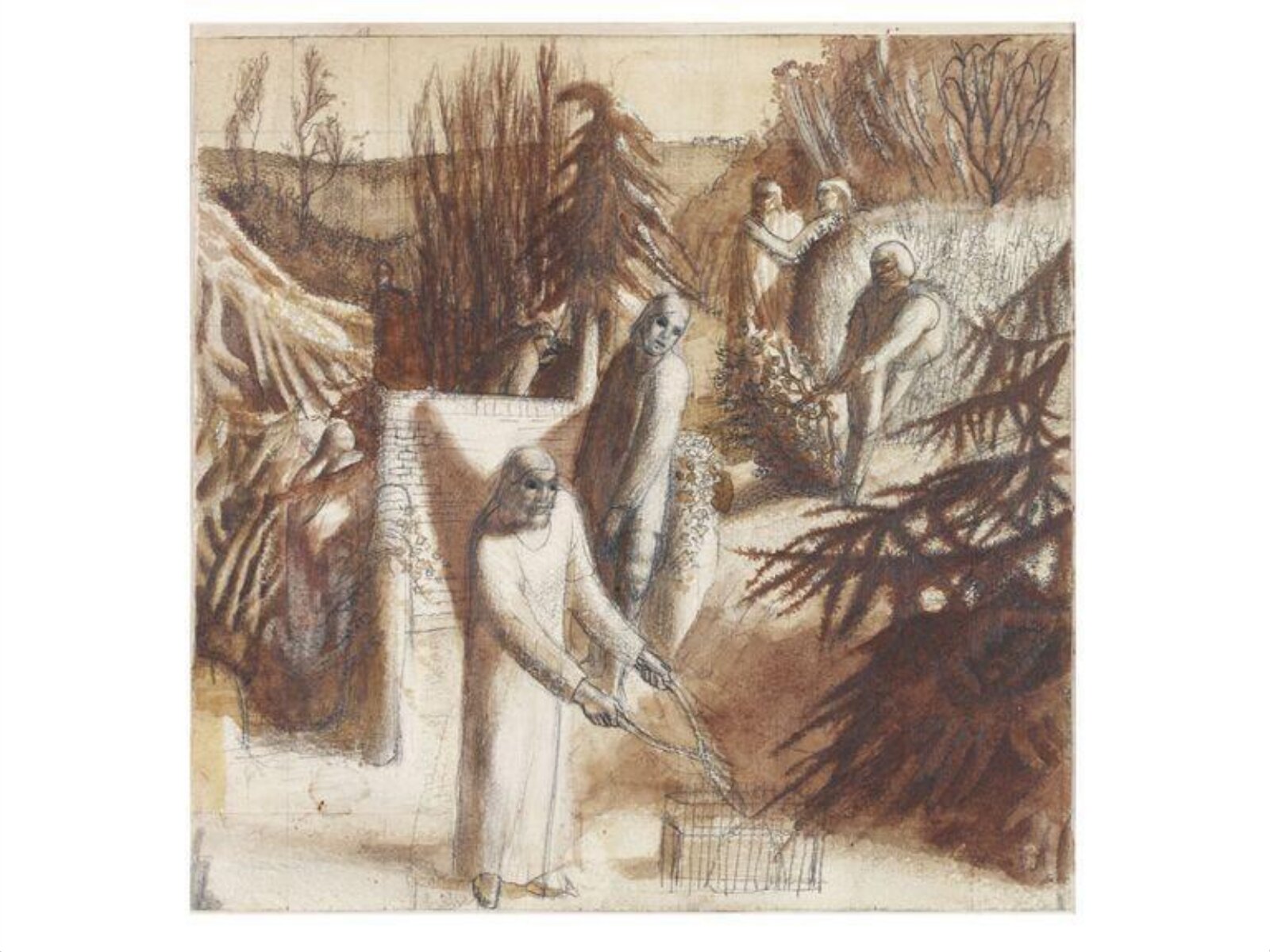 Study for 'Zacharias and Elizabeth', Stanley Spencer, ca. 1913