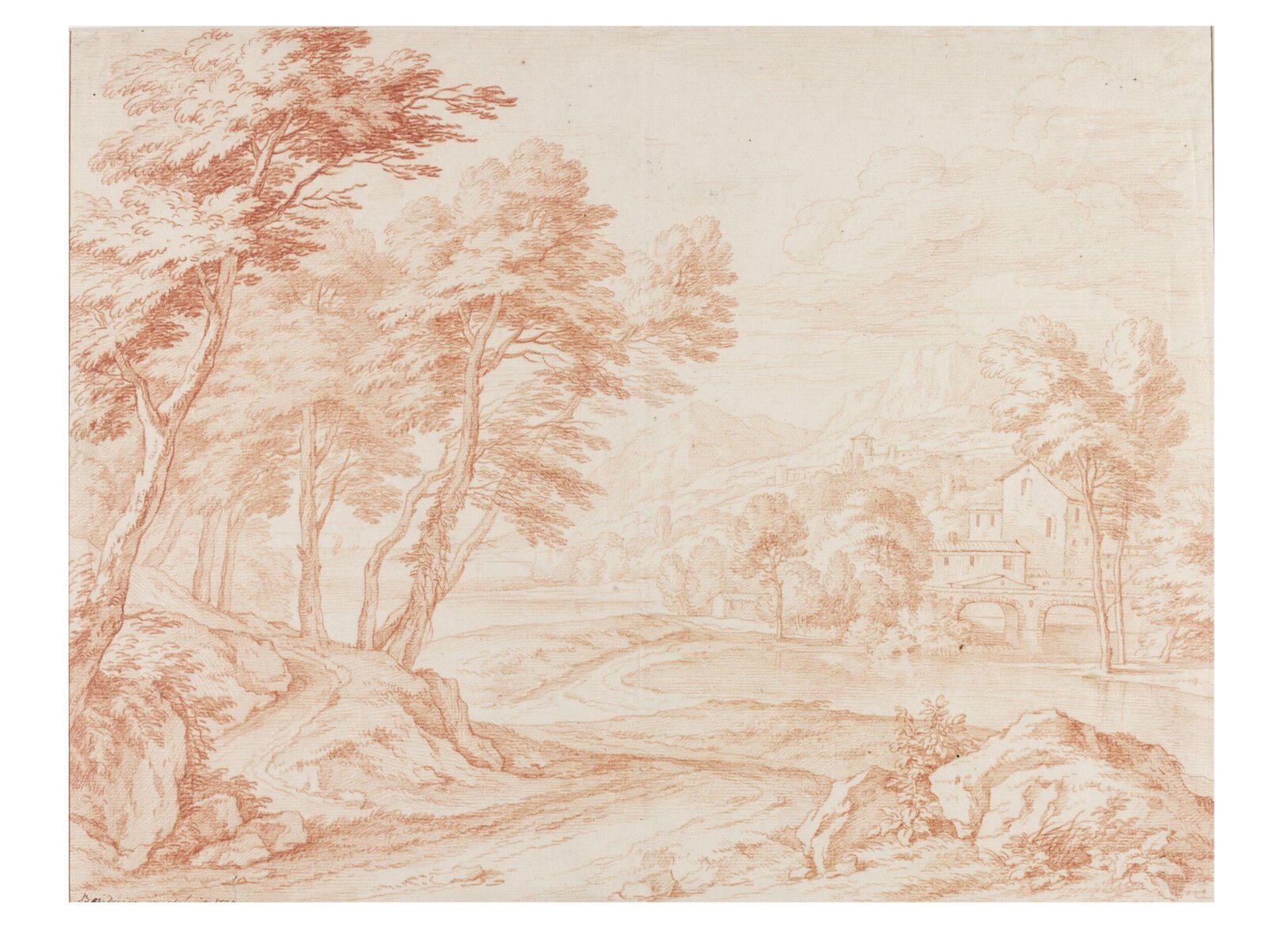 Imaginary Classical Landscape, Adriaen Frans II Baudewijns, 1735