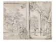 recto: Elegant couple in a curtained loggia with servant bringing food to a table thumbnail 2