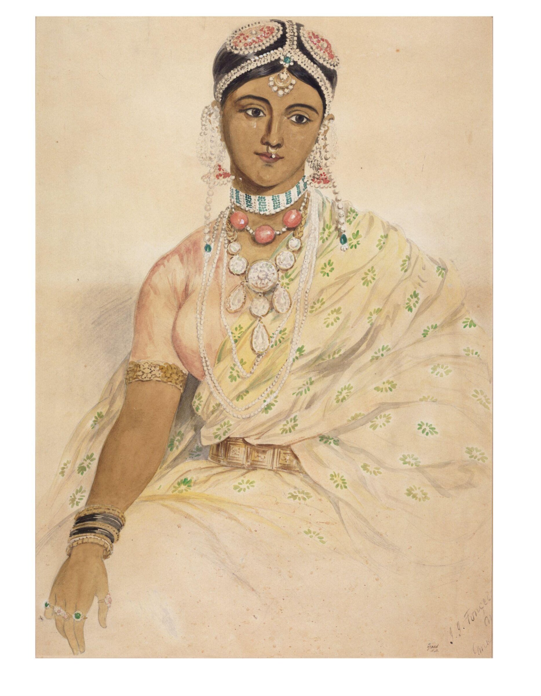 Portrait of a Hindu woman wearing jewellery, John Joseph Fonçeca, January 1872