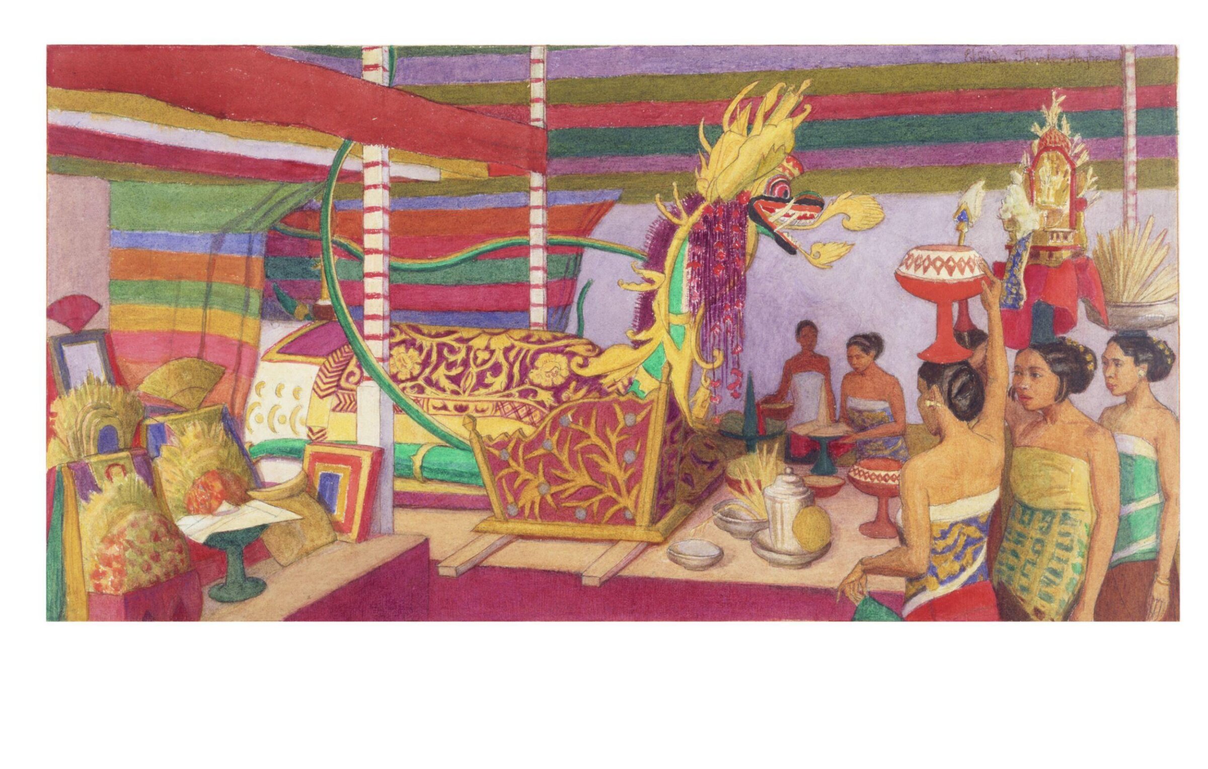 The deceased prince lying in state, Elfrida Tharle-Hughes, 1923