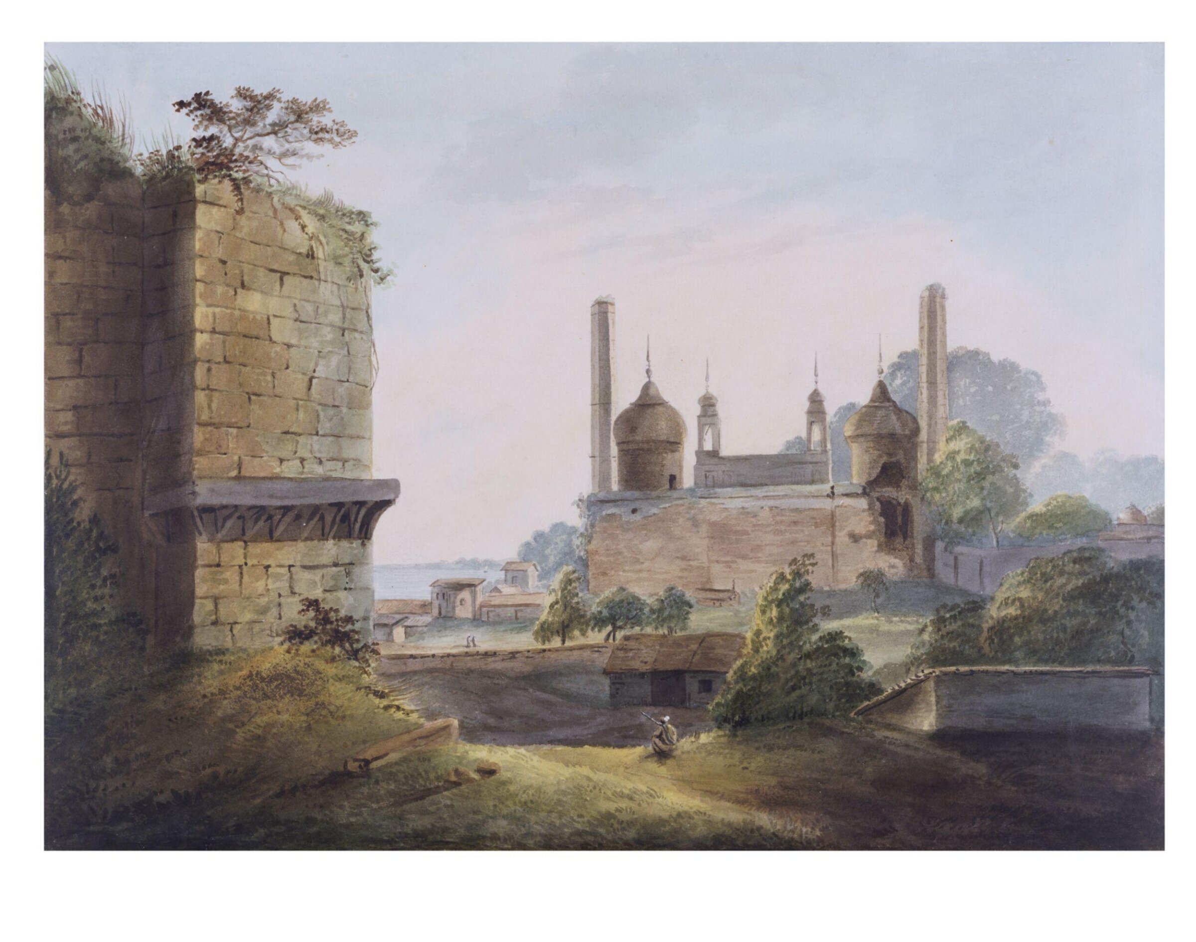 Mosque on the bank of the River Gumti near Lucknow, William Orme, ca. 1801-1805