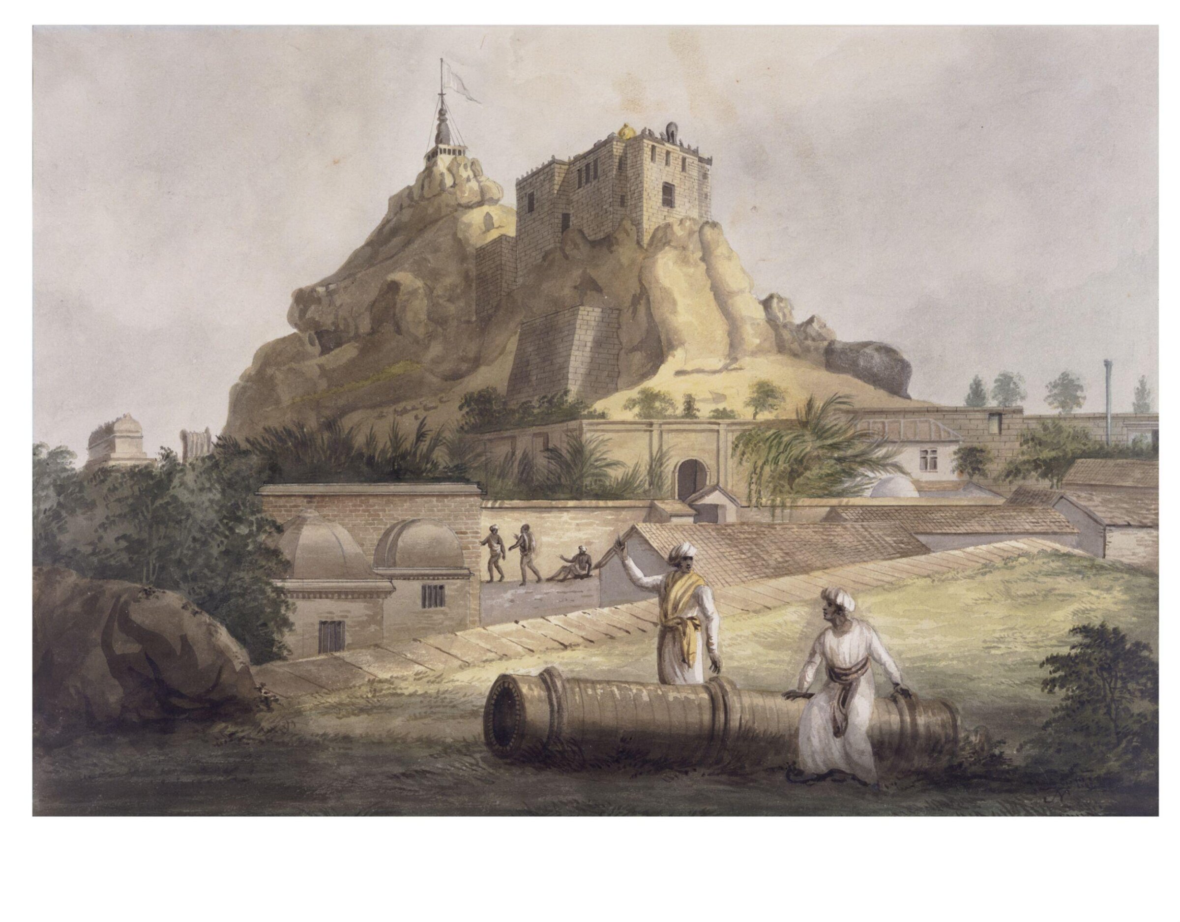 View of the hill fort, Trichinopoly, William Orme, ca. 1801-1805