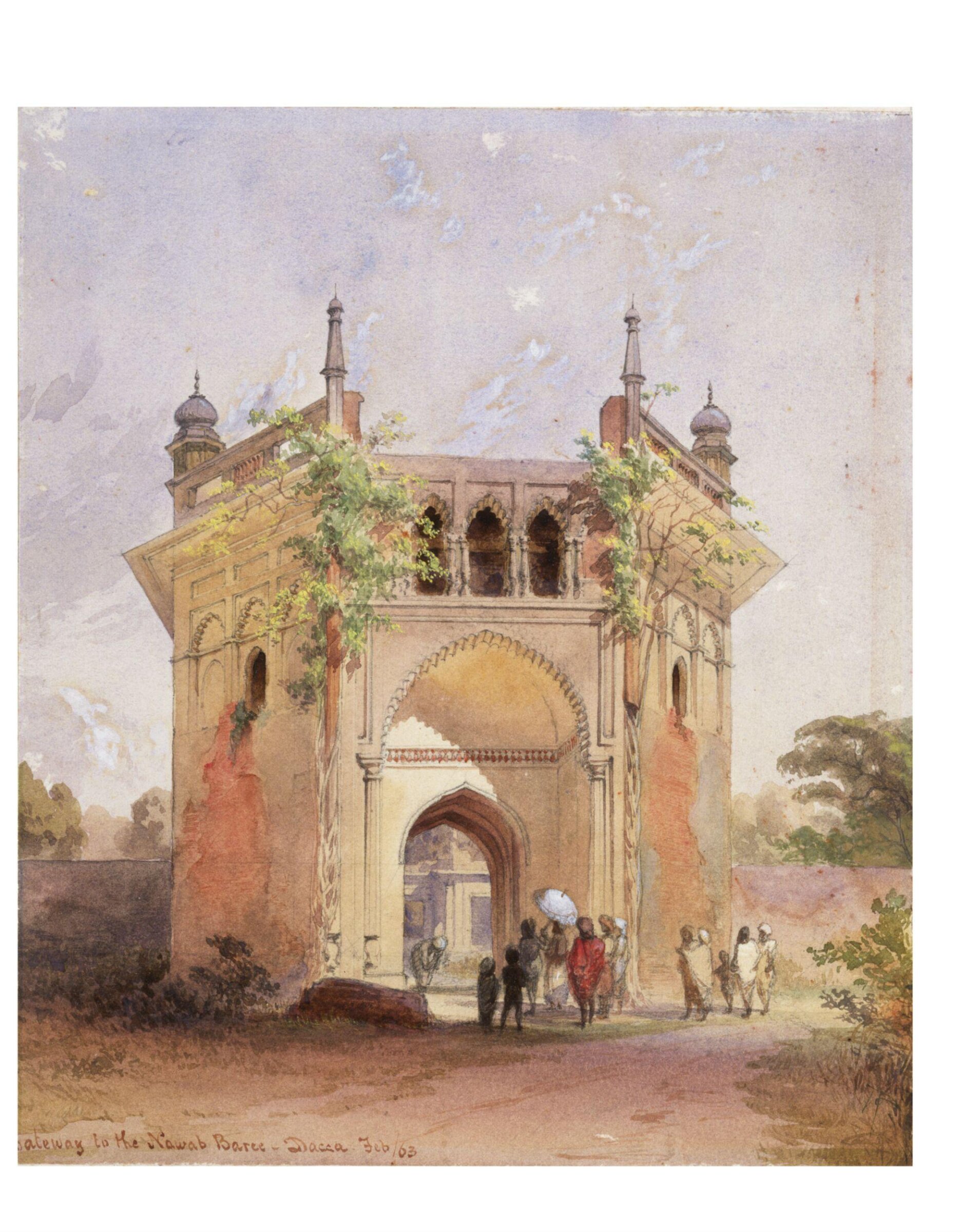Gateway to the Nawab Baree - Dacca, Frederick William Alexander De Fabeck, 1863