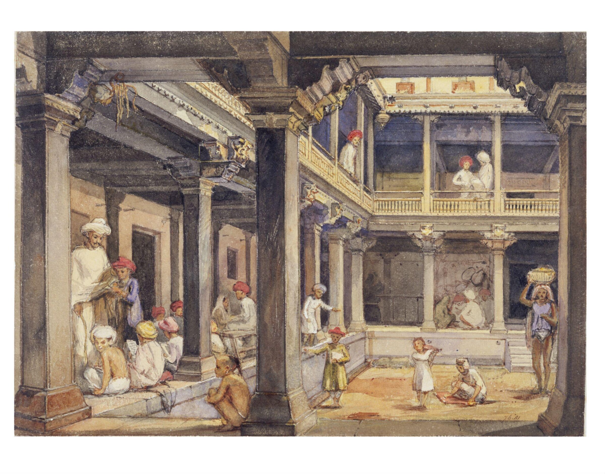 Courtyard of a house in Pune, William Carpenter, June 1850-December 1850