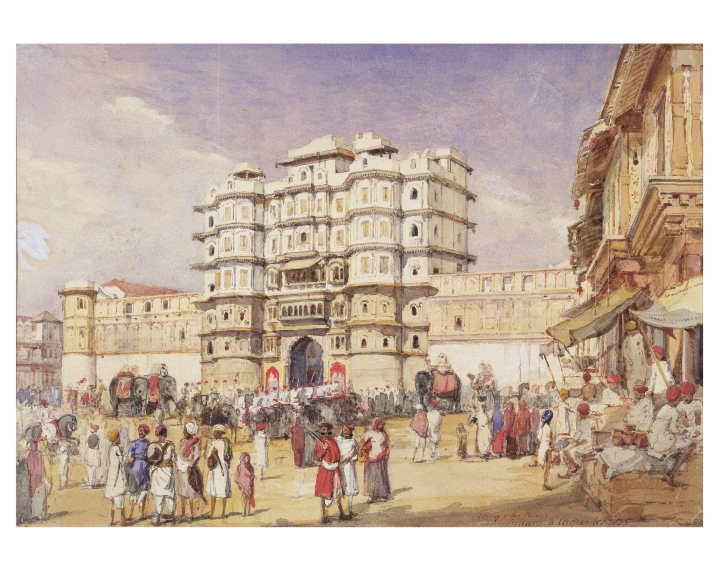 Gateway of the palace at Indore, William Carpenter, probably March 1852