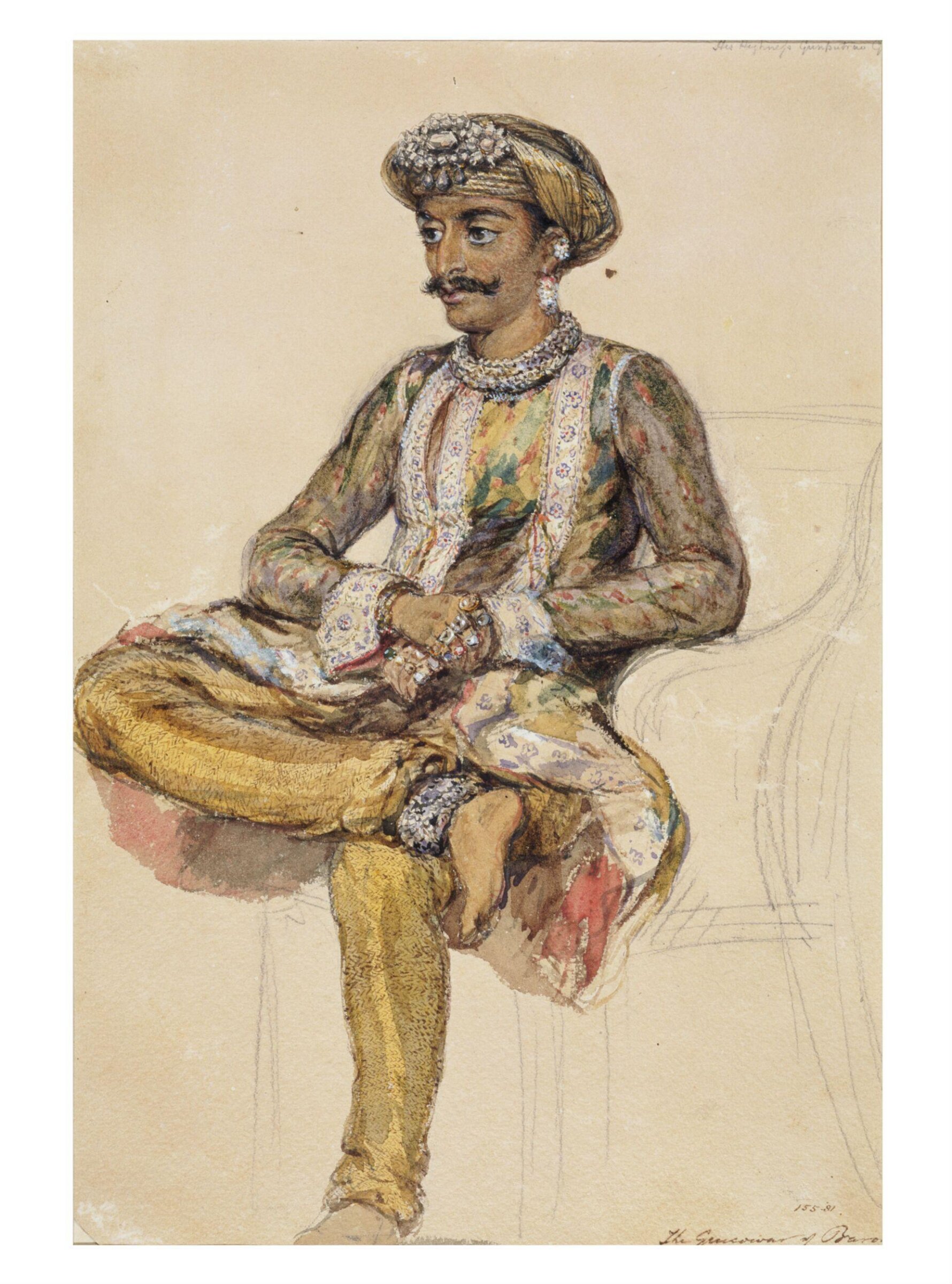 Ganpat Rao, Gaekwar of Baroda (r.1847-1856), William Carpenter, probably April 1851