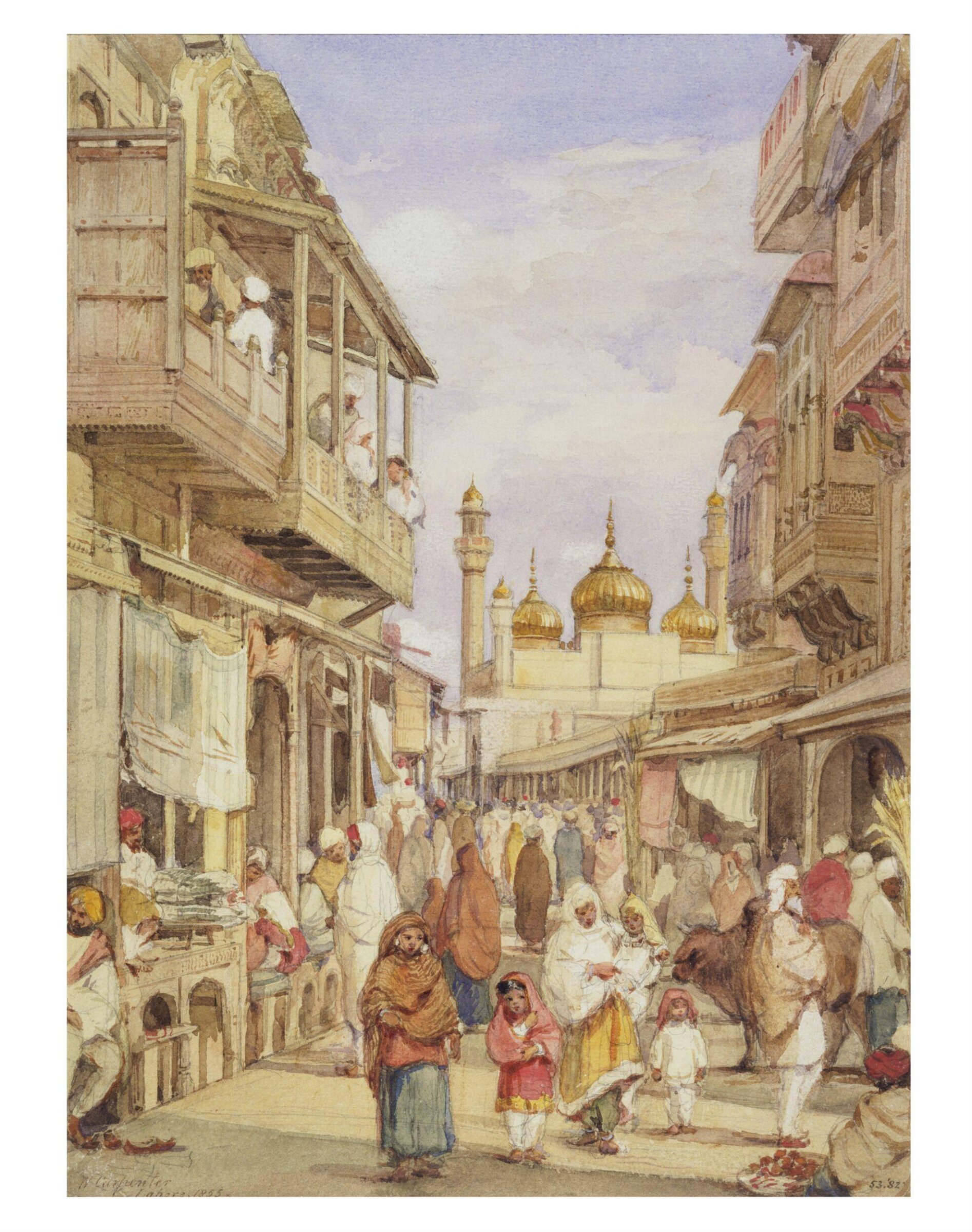 Street scene in Lahore, William Carpenter, 1855-1856