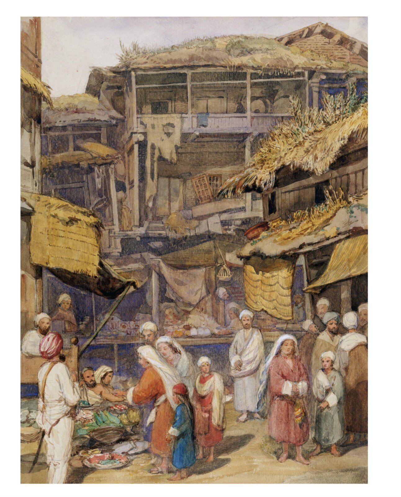Street in Srinagar, William Carpenter, 1855