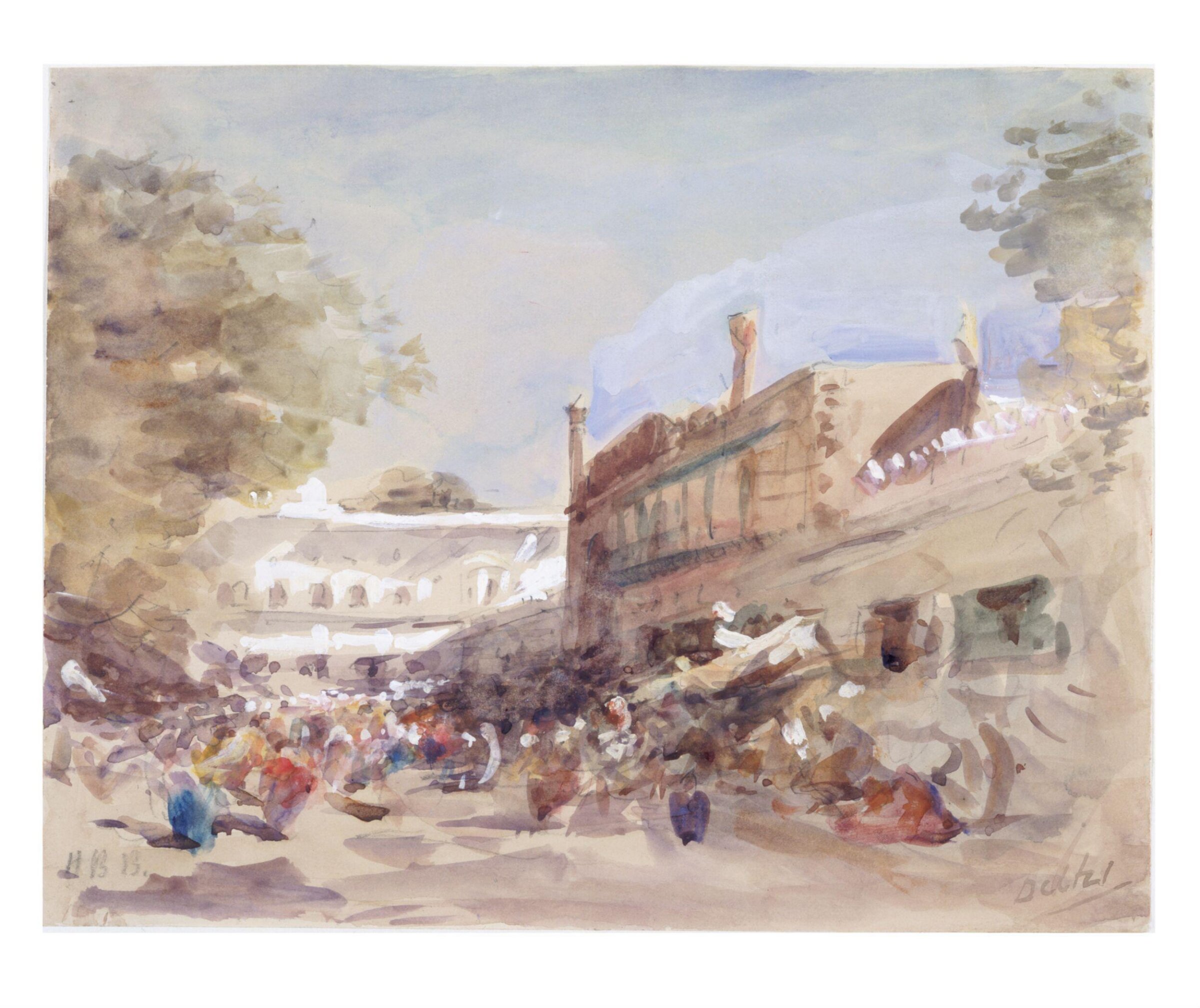 Street Scene in Delhi, Hercules Brabazon Brabazon, ca. 1870-1880