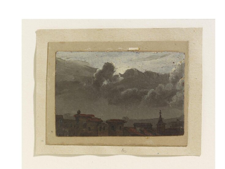 Cityscape with gathering clouds: sketch for a picture top image
