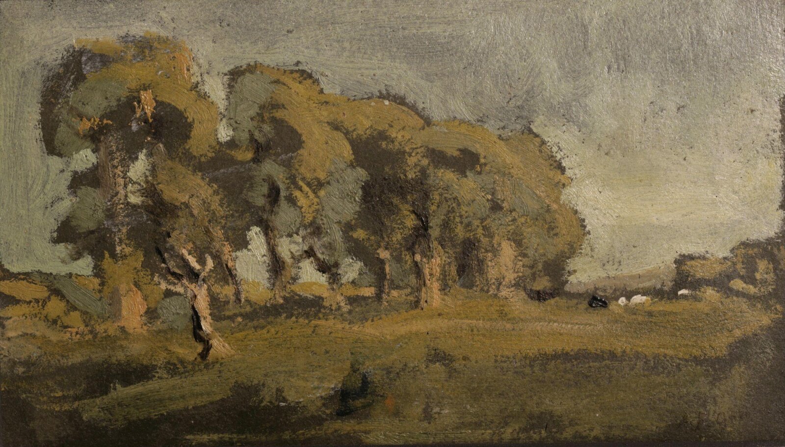 Hedgerow and Trees, Alfred Fitzwalter Grace, 1880s
