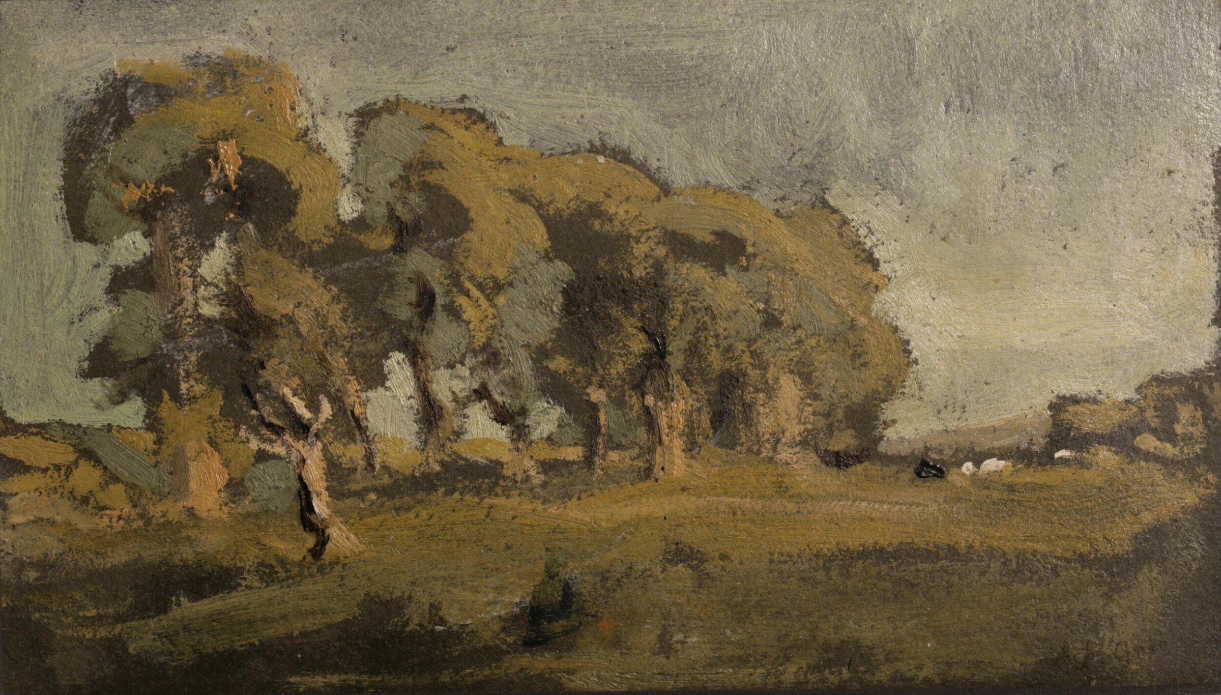 Hedgerow and Trees, Alfred Fitzwalter Grace, 1880s