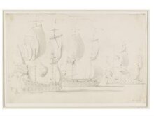 Three English ships before the wind; broadside view thumbnail 1