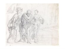 Recto: The Angel Conducting Lot and His Family from the Burning City of Sodom thumbnail 1