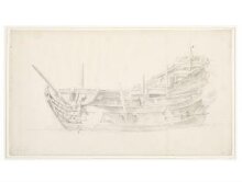 Hull of the Dutch ship Geloof; from ahead, port side thumbnail 1