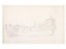 Hull of a French Frigate; Broadside View thumbnail 1