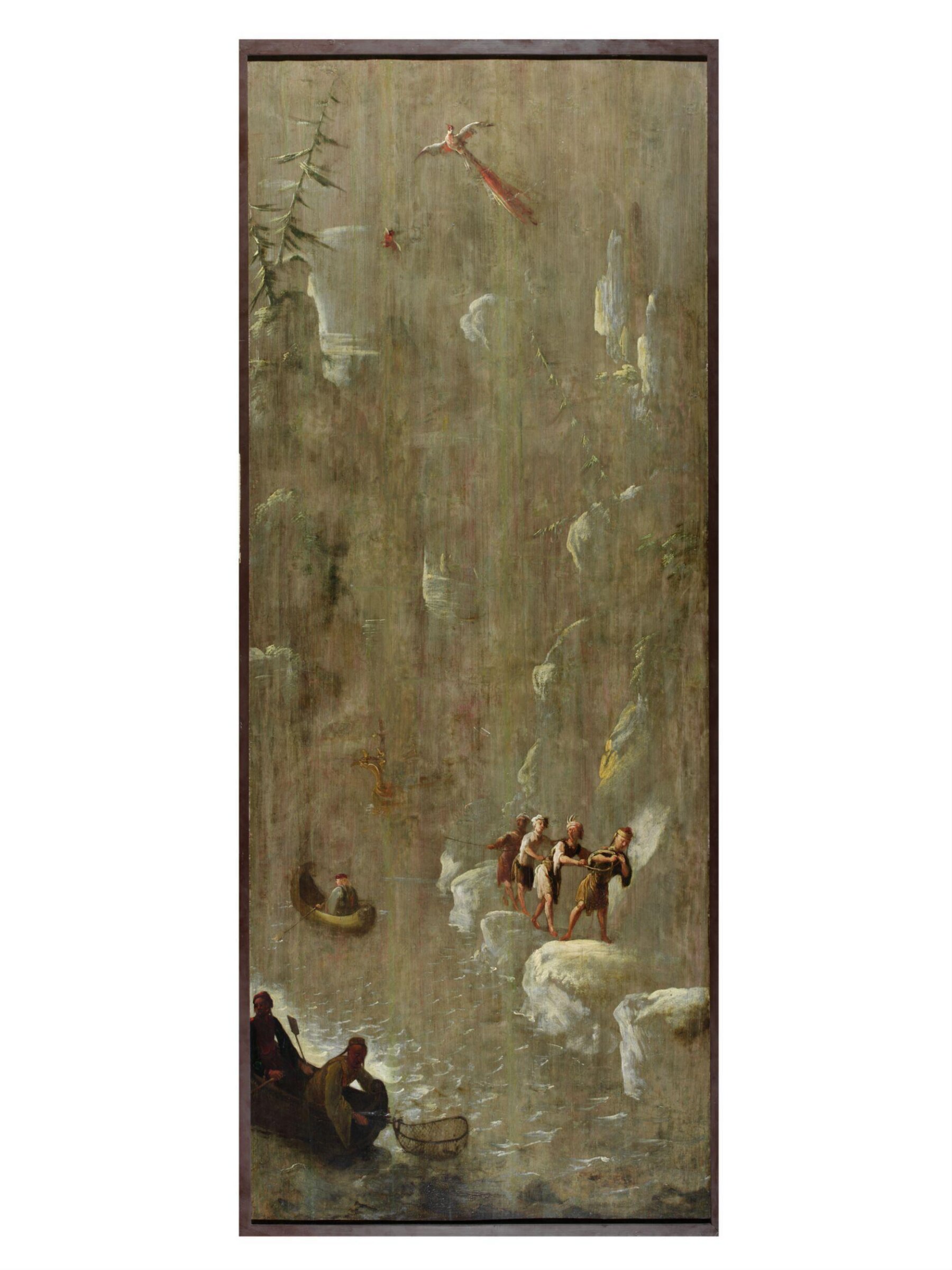 Fishermen in a Gorge (one of eleven panels of Chinoiserie decoration), Robert Robinson, ca. 1696