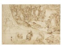 Constantine's dream of the Battle of Ponte Milvio; sketches of soldiers's heads in the foreground thumbnail 1