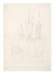 A Dutch Ship, possibly the Amsterdam; Quarter View, with the sails hanging loose thumbnail 2