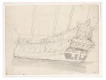 Hull of Dutch Ship Prinses Louise; From the Port Quarter thumbnail 1