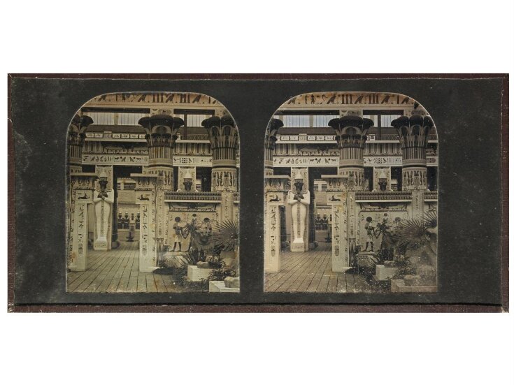 Stereoscopic view of the Egyptian Court at Crystal Palace in Sydenham top image