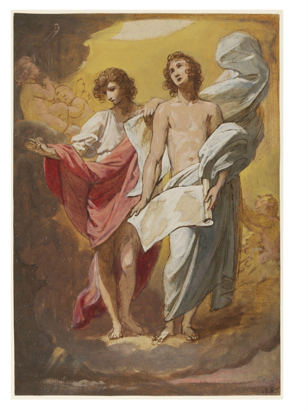 Study for "The Angels Appearing to the Shepherds", Benjamin West, about 1774