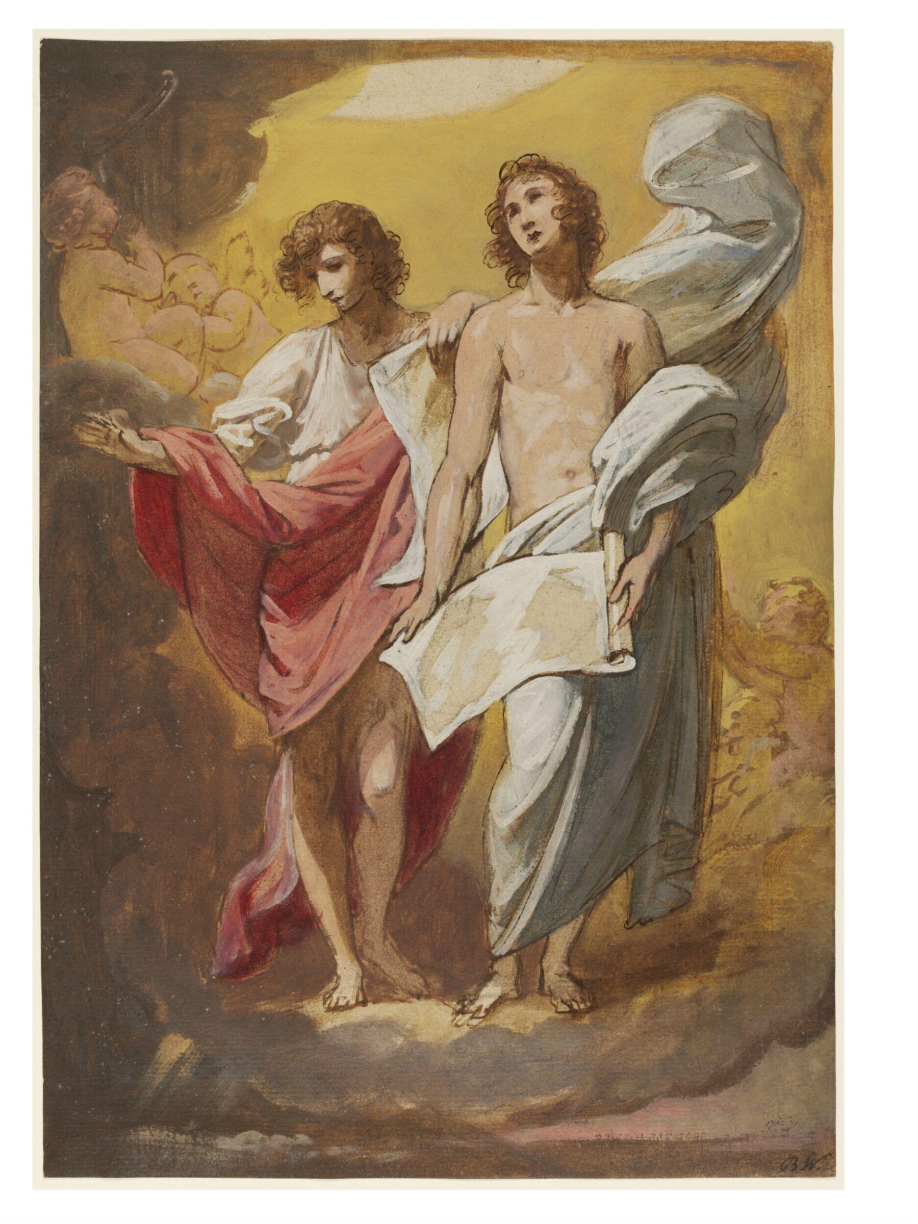 Study for "The Angels Appearing to the Shepherds", Бенджамин Уэст, ок. 1774