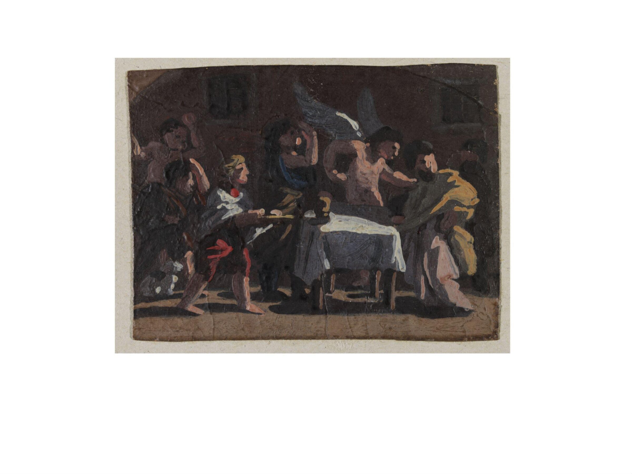 Feast Scene with Angel (sketch for a picture), Benjamin West, late 18th century to early 19th century