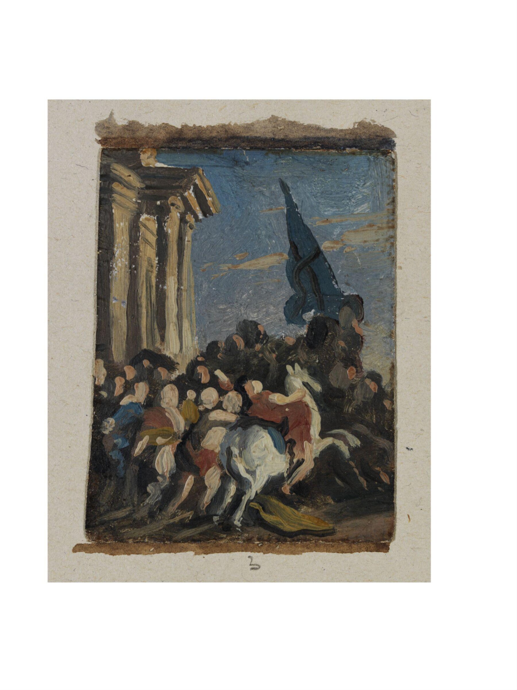 Battle Scene (sketch for a picture), Benjamin West, late 18th century to early 19th century