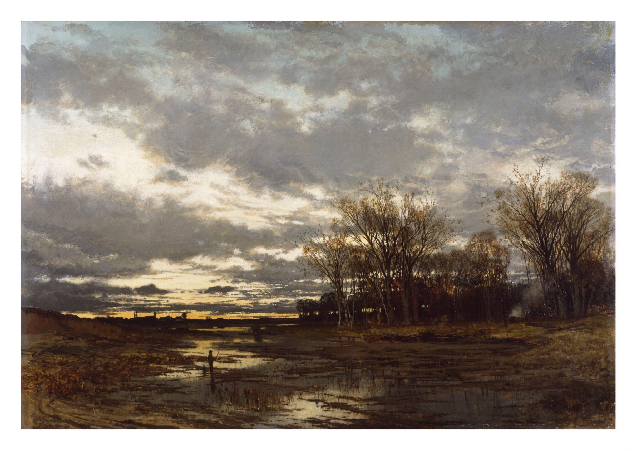 Landscape, Evening, Karl Heffner, 1875