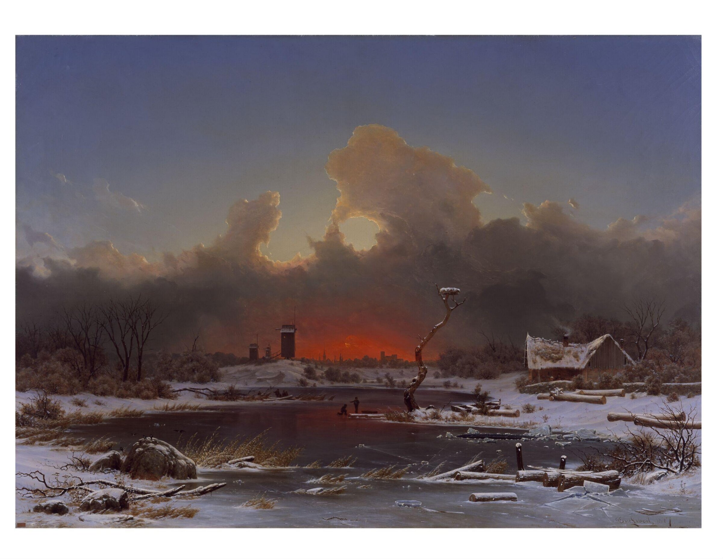 Frost Scene: The Setting Sun, Georg Emil Libert, 1847