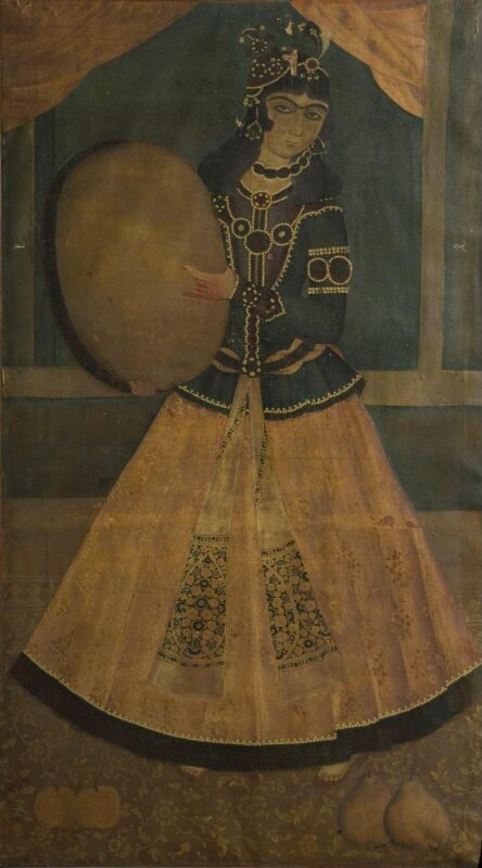 Woman Playing a Tambourine