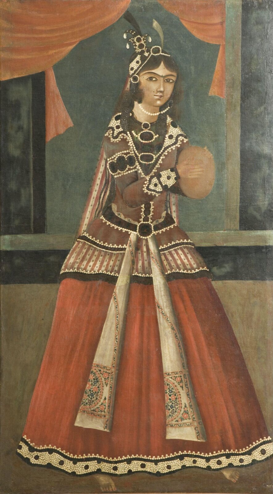 Woman Playing a tombak, 1800-1830