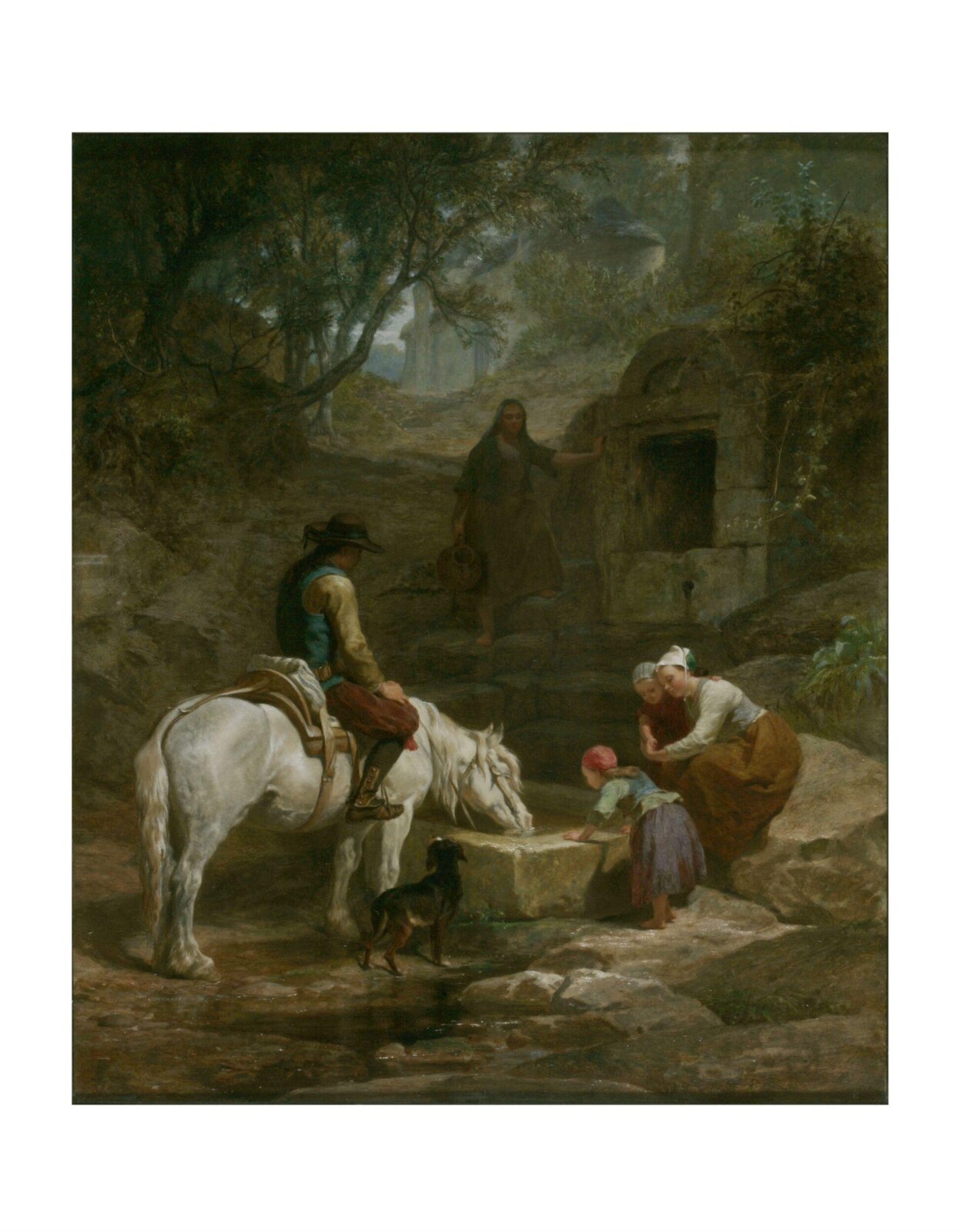 The Drinking trough: scene in Brittany, Frederick Goodall, 1857