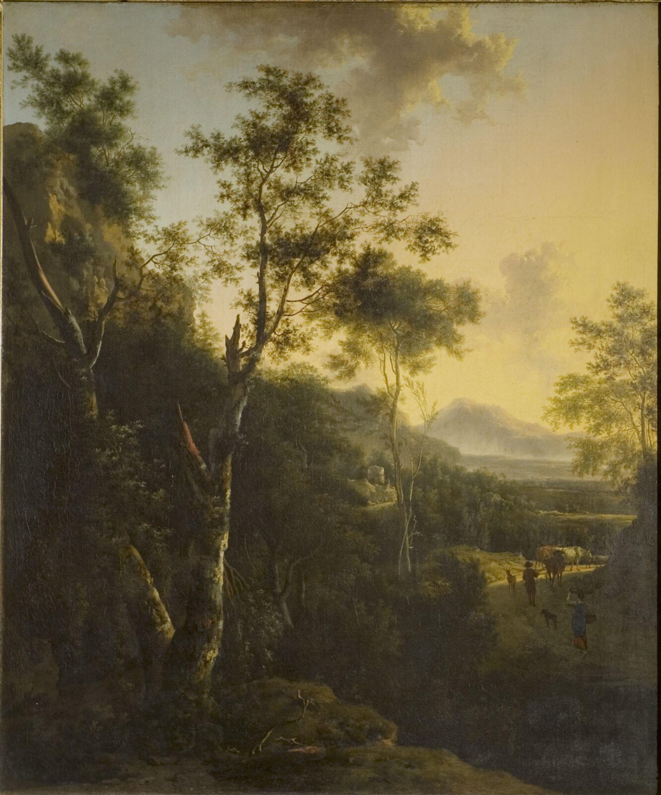 Rocky Landscape with Cattle and Figures, Frederick de Moucheron, ca. 1675