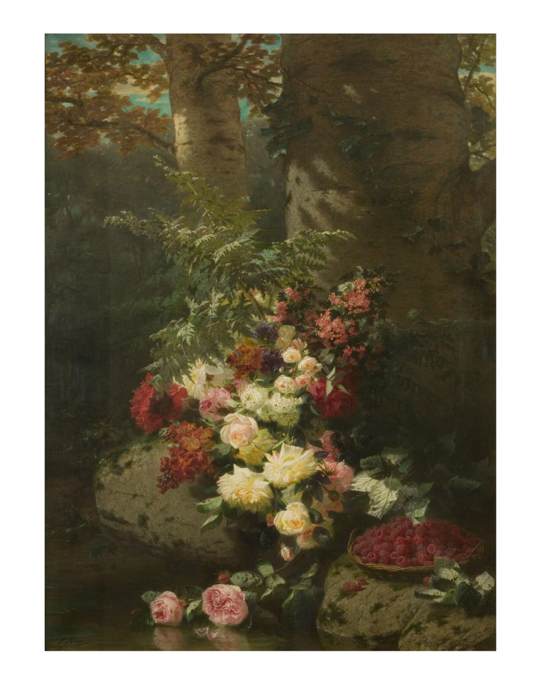 Flowers and Fruit, Jean Baptiste Robie, 1863